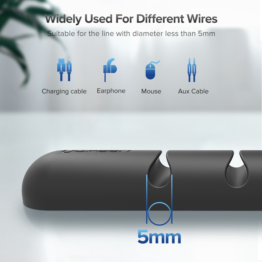 UGREEN UGREEN 2-PACK Kabelhållare / Kabelklämma För 4 Kablar Svart - Teknikhallen.se