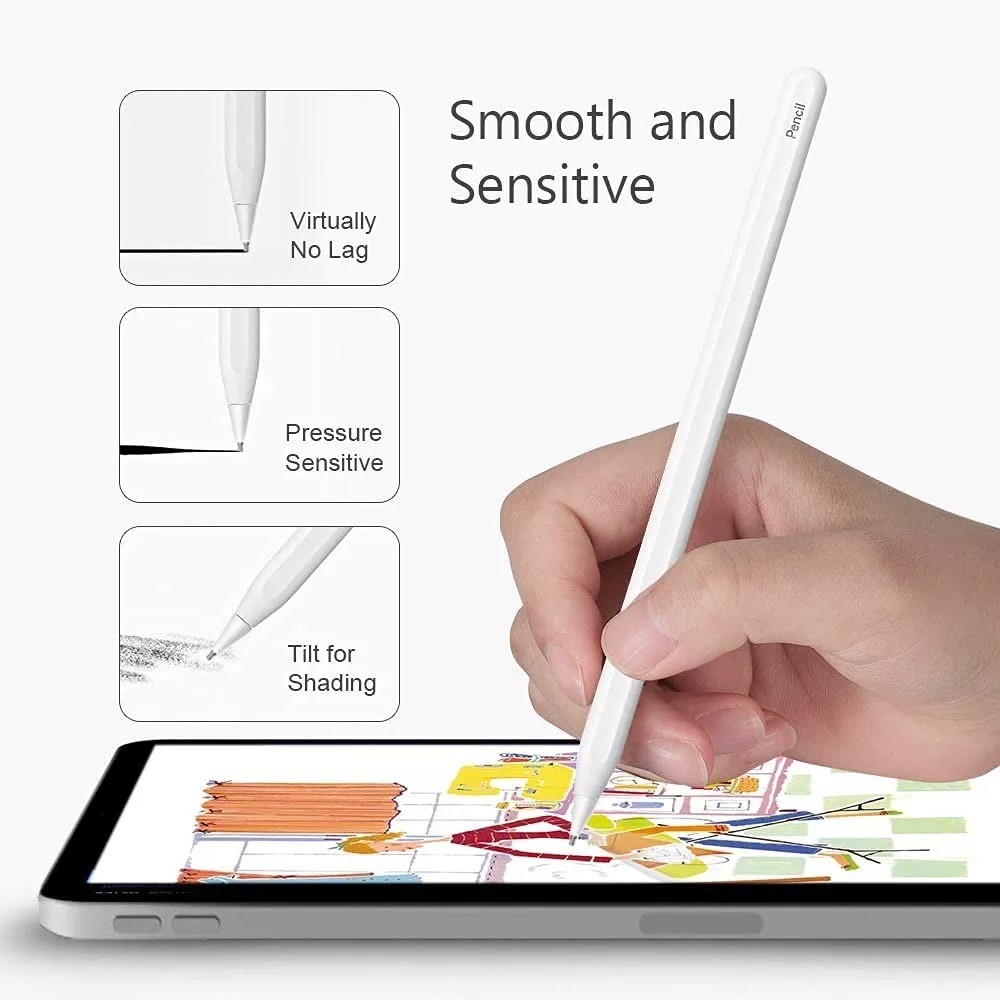  Apple Pencil 1/2 Metall Utbytesspets / Replacement Tip Vit - Teknikhallen.se