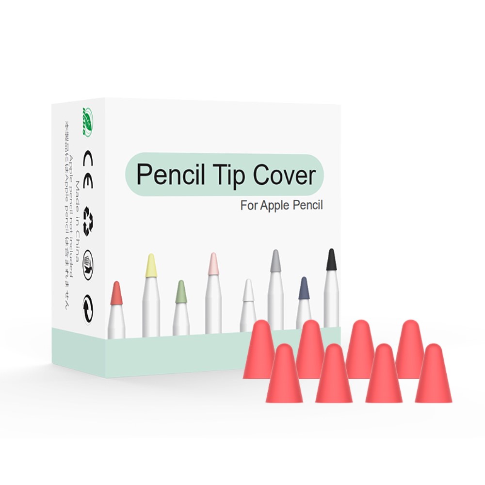  8-PACK Apple Pencil 1/2 Spetsskydd / Tip Cover Röd - Teknikhallen.se