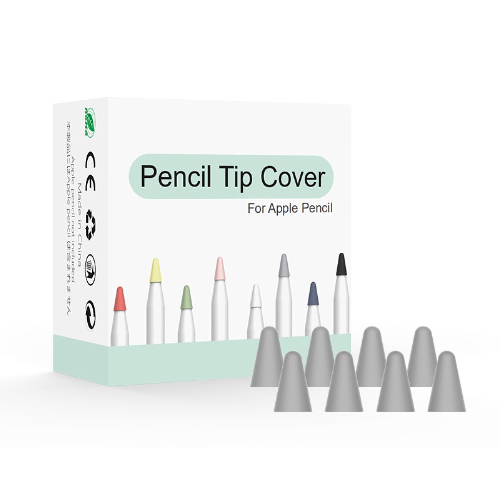  8-PACK Apple Pencil 1/2 Spetsskydd / Tip Cover Grå - Teknikhallen.se