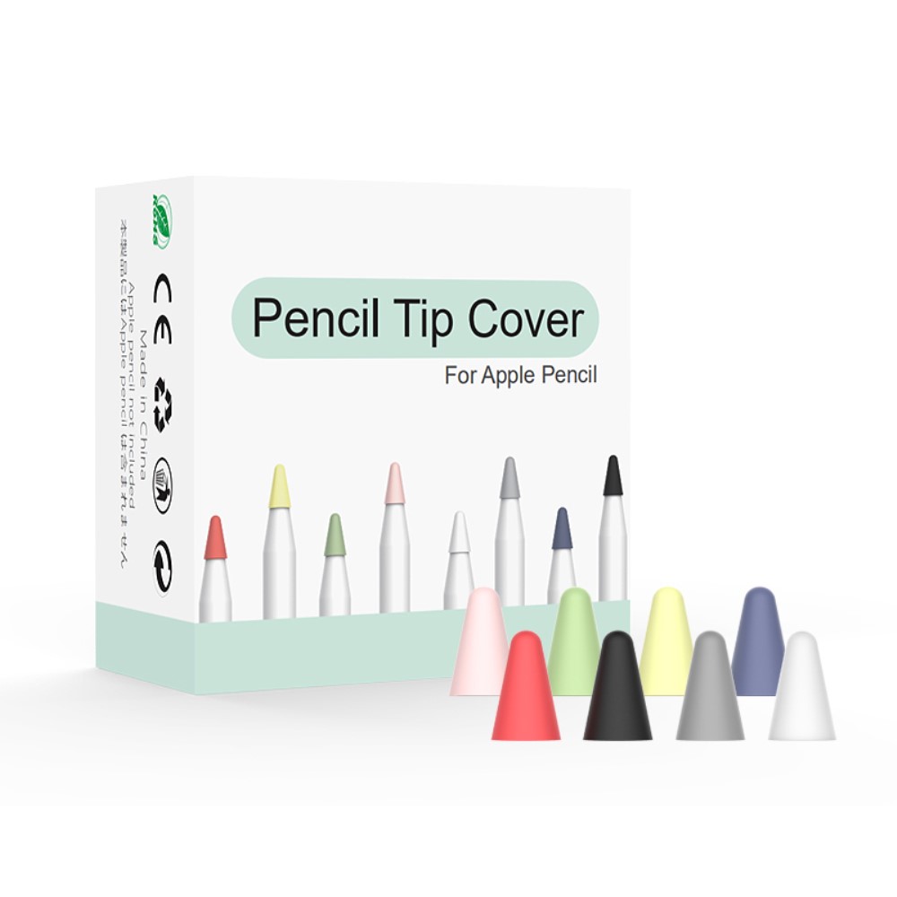  8-PACK Apple Pencil 1/2 Spetsskydd / Tip Cover Flerfrgad - Teknikhallen.se