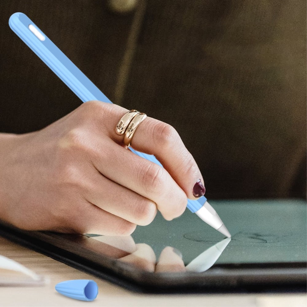  Apple Pen 2 Skal Liquid Silikon Anti-Slip Röd - Teknikhallen.se