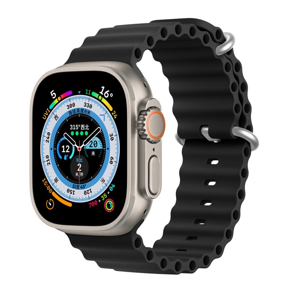 DUX DUCIS DUX DUCIS Apple Watch 42/44/45/49 mm Armband Wave Design Svart - Teknikhallen.se