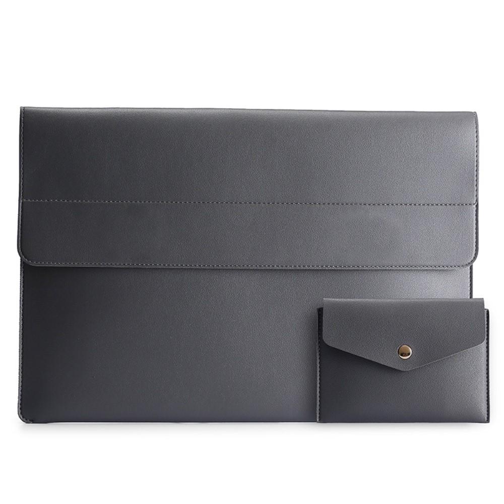  Laptop Sleeve 2-Set PU-Läder Väska 15.4