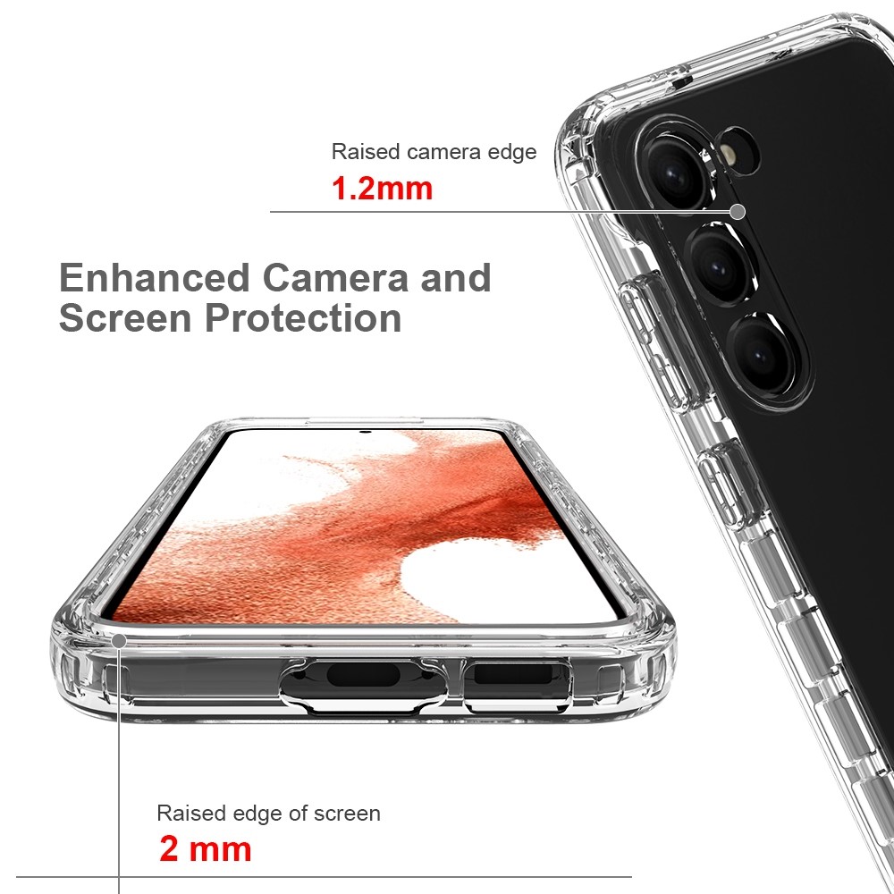  Samsung Galaxy S23 Skal Shockproof Hybrid Tonad Svart - Teknikhallen.se