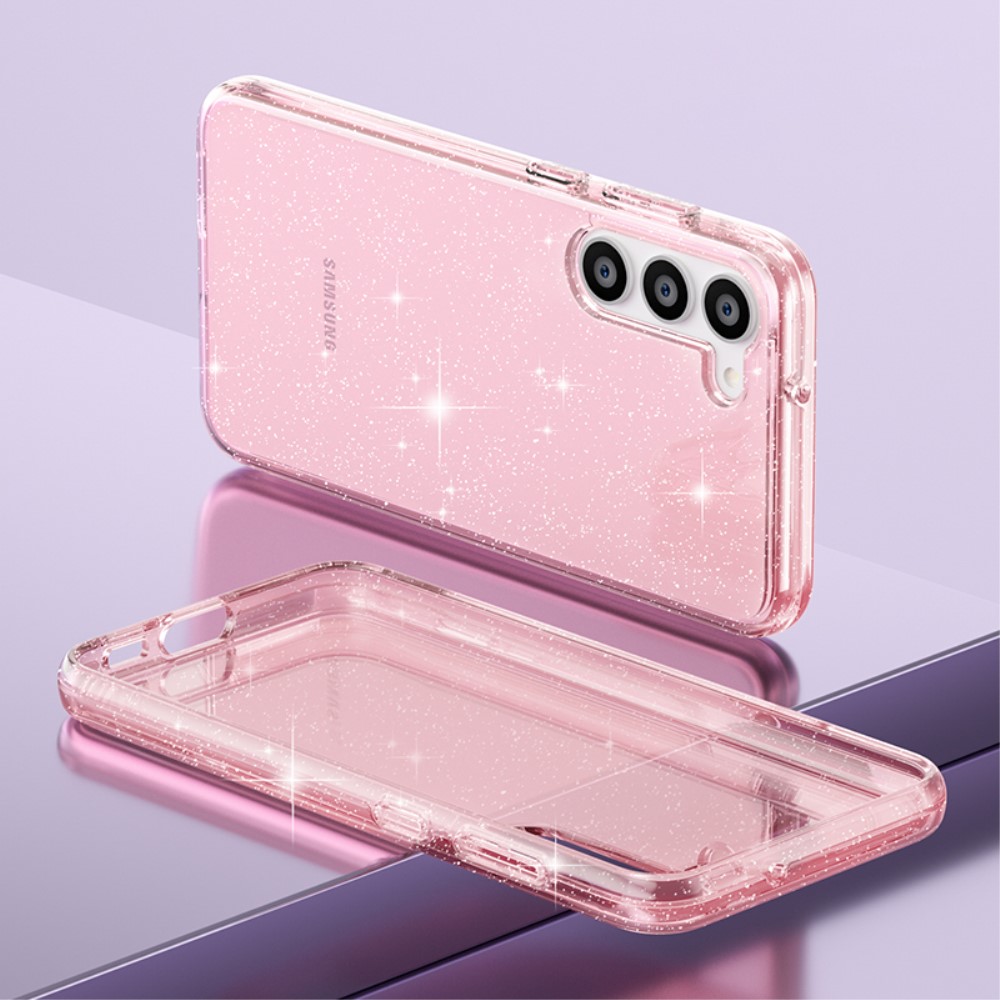  Samsung Galaxy S23 Plus Skal Glitter Hybrid Rosa - Teknikhallen.se