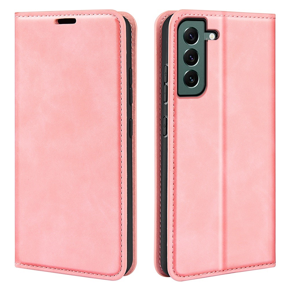  Samsung Galaxy S23 Plus Flip Fodral Skin Touch Ljus Rosa - Teknikhallen.se