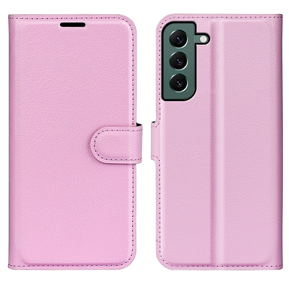  Samsung Galaxy S23 Plus Fodral Litchi Läder Ljus Rosa - Teknikhallen.se