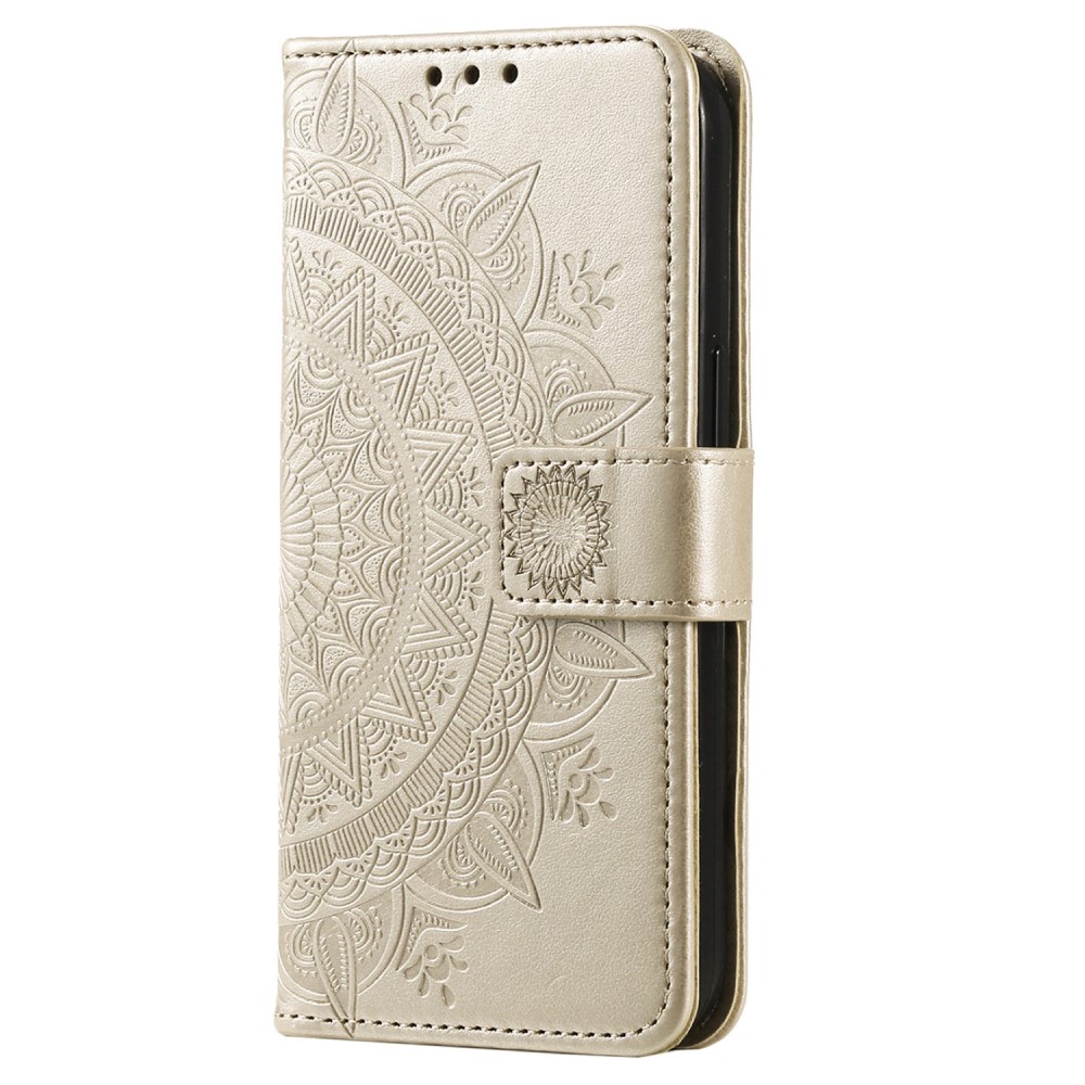  Samsung Galaxy S23 Plus Fodral Mandala Läder Guld - Teknikhallen.se