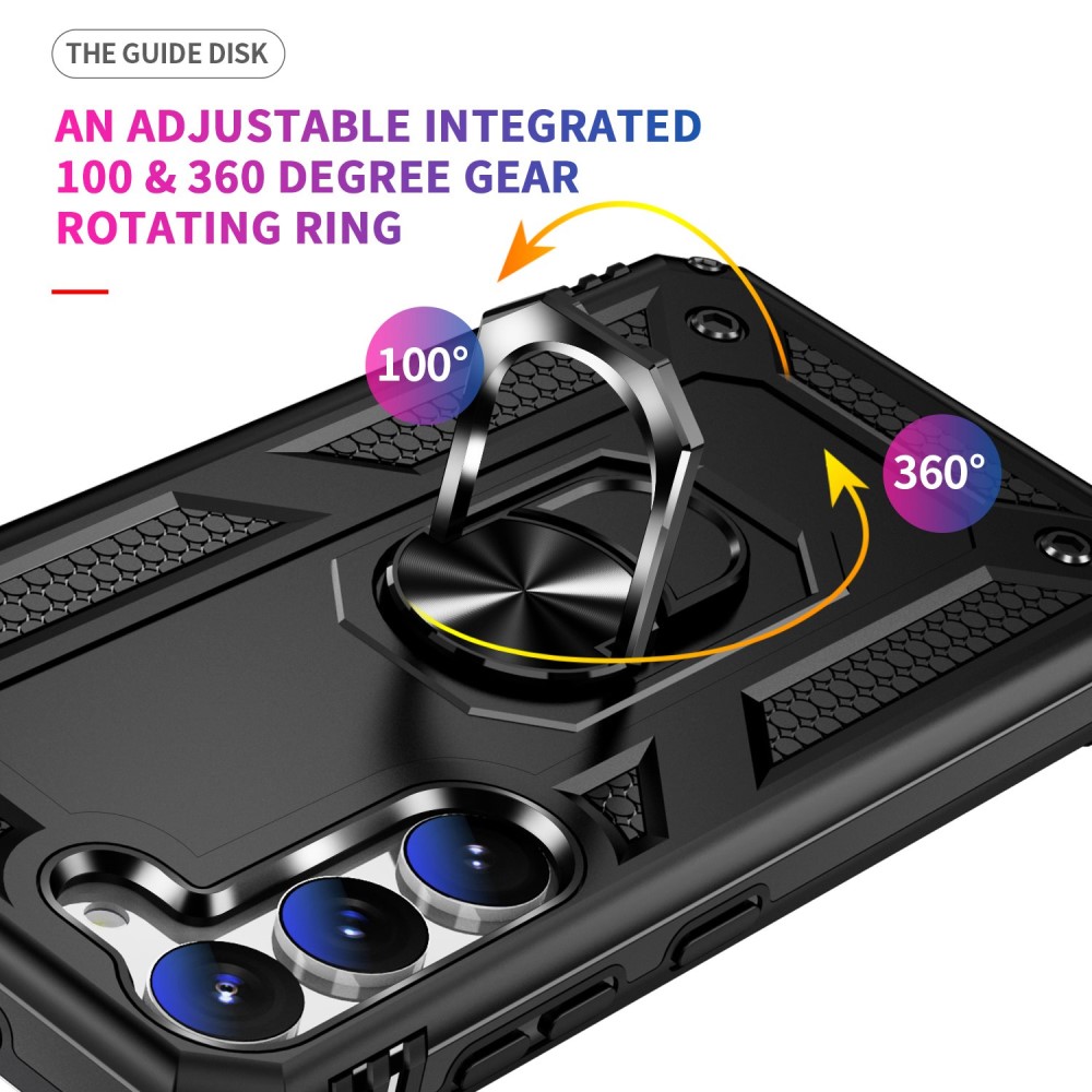  Samsung Galaxy S23 Plus Skal Ring Shockproof Hybrid Svart - Teknikhallen.se