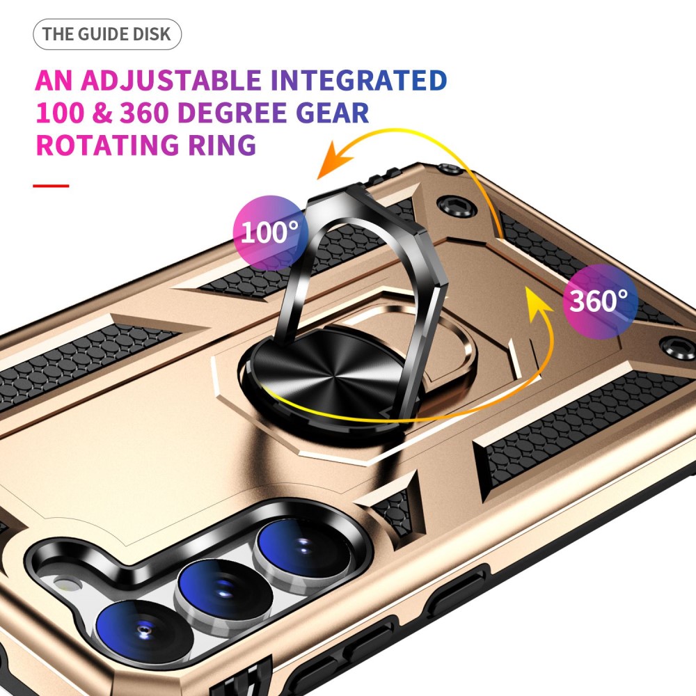  Samsung Galaxy S23 Plus Skal Ring Shockproof Hybrid Guld - Teknikhallen.se