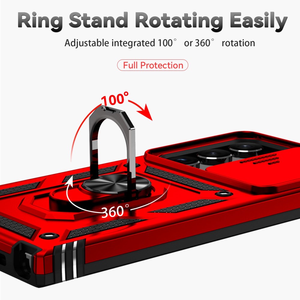  Samsung Galaxy S23 Ultra Skal Hybrid Ring CamShield Rd - Teknikhallen.se