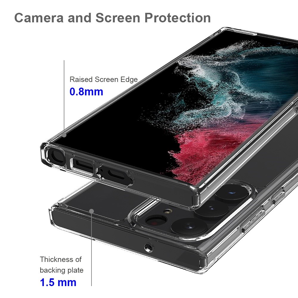  Samsung Galaxy S23 Ultra Skal Shockproof Akryl/TPU Transparent - Teknikhallen.se