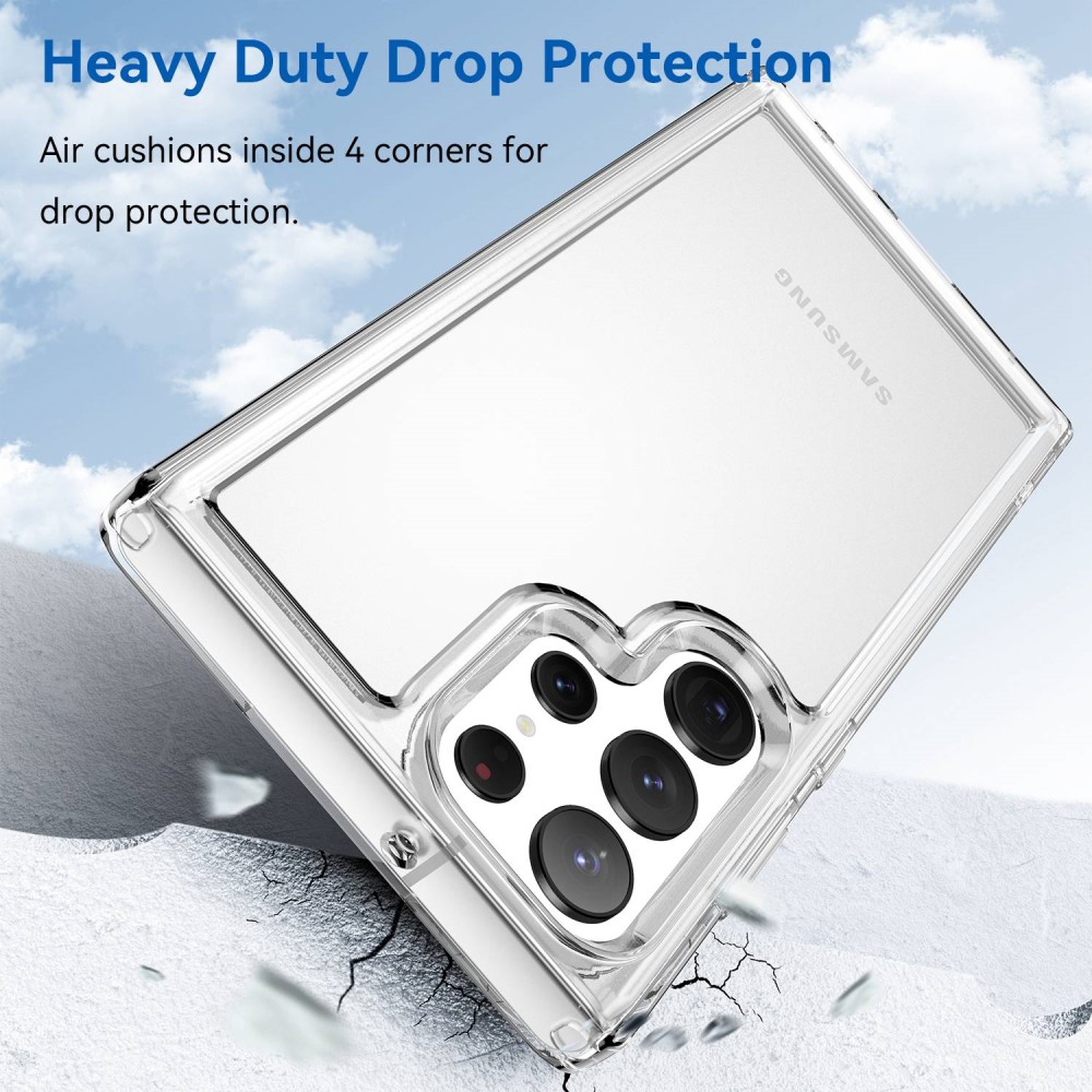  Samsung Galaxy S23 Ultra Skal TPU Shockproof Transparent - Teknikhallen.se