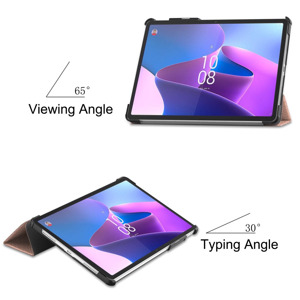  Lenovo Tab P11 Pro Gen 2 Fodral Tri-Fold Läder Roséguld - Teknikhallen.se