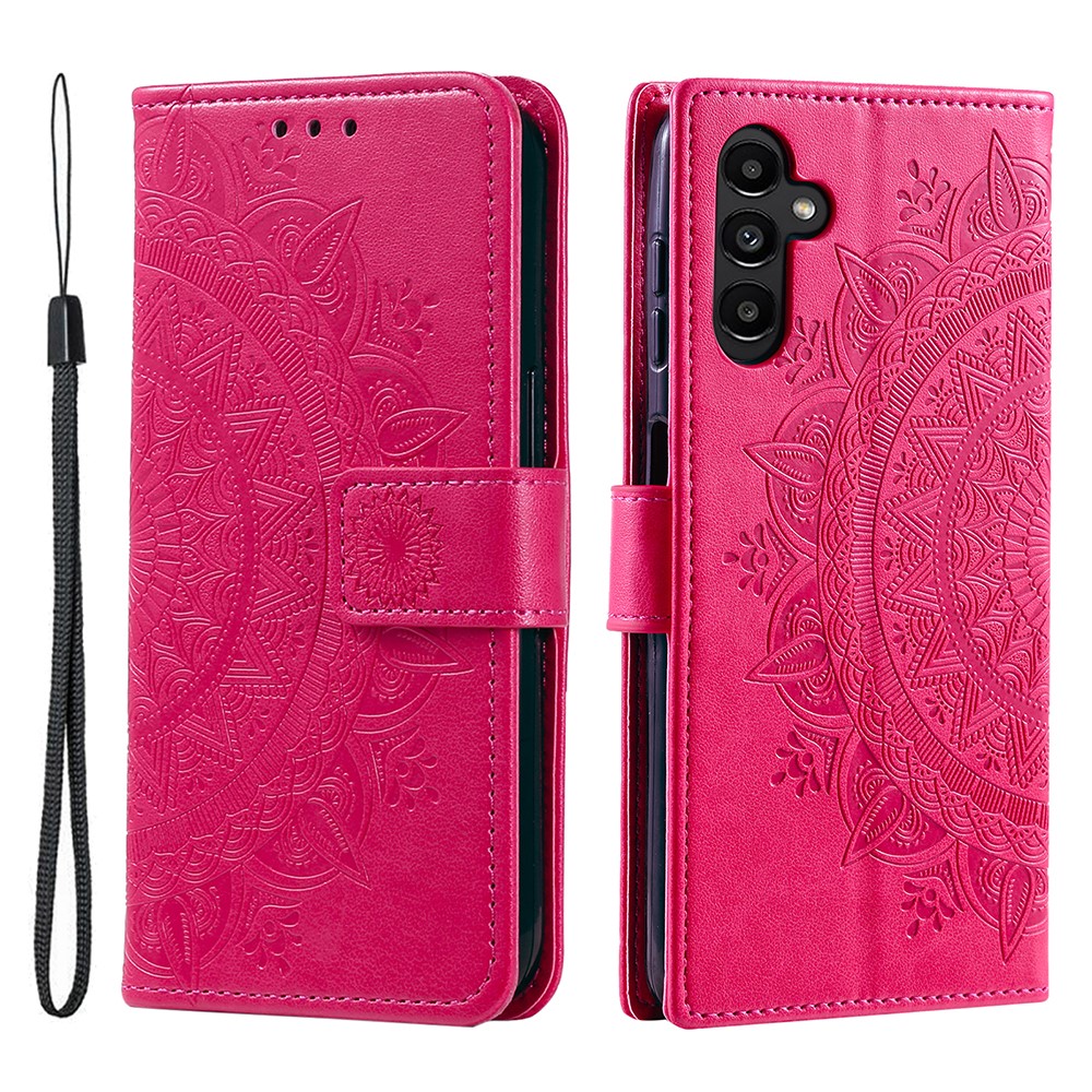  Samsung Galaxy A34 5G Fodral Mandala Läder Rosa - Teknikhallen.se