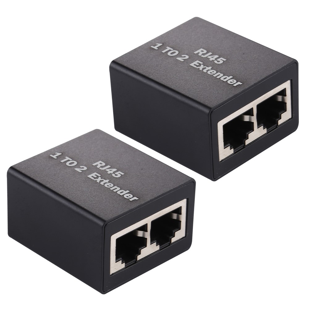  2-PACK RJ45 Splitter Ethernet LAN Adapter Svart - Teknikhallen.se