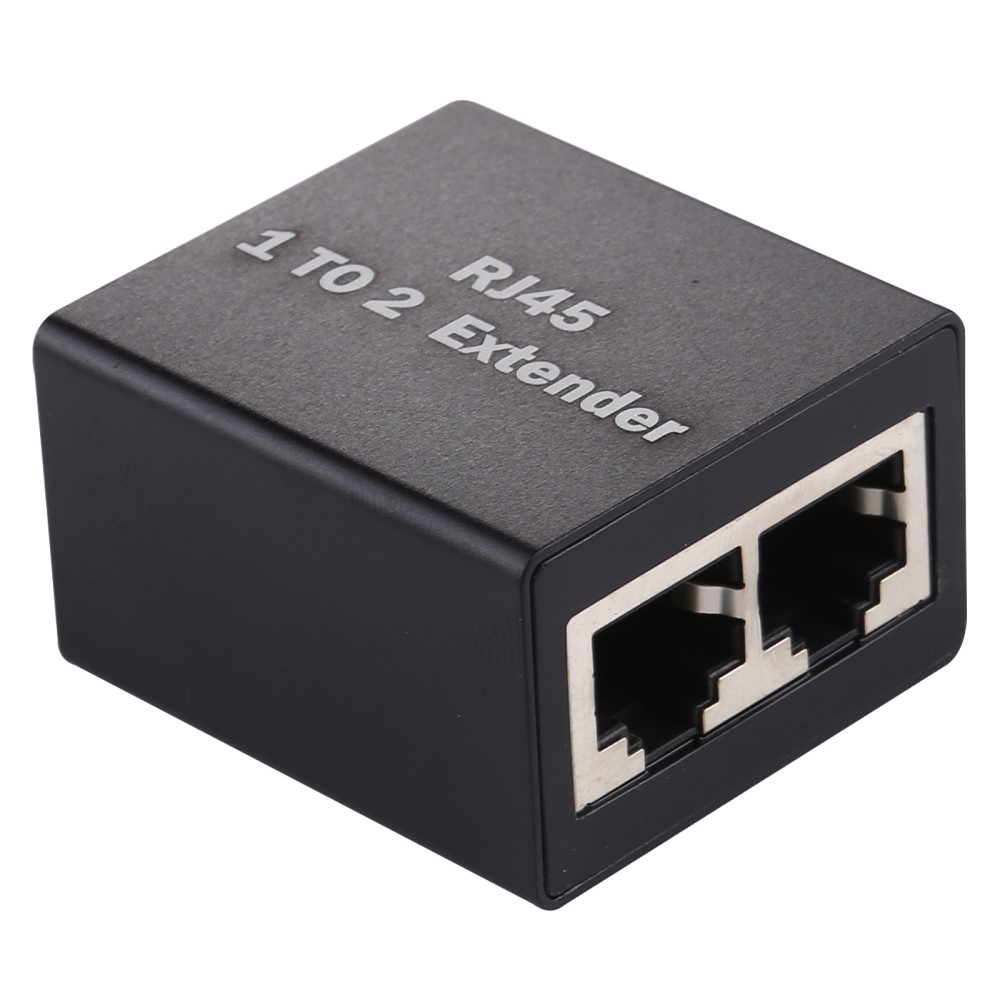  2-PACK RJ45 Splitter Ethernet LAN Adapter Svart - Teknikhallen.se