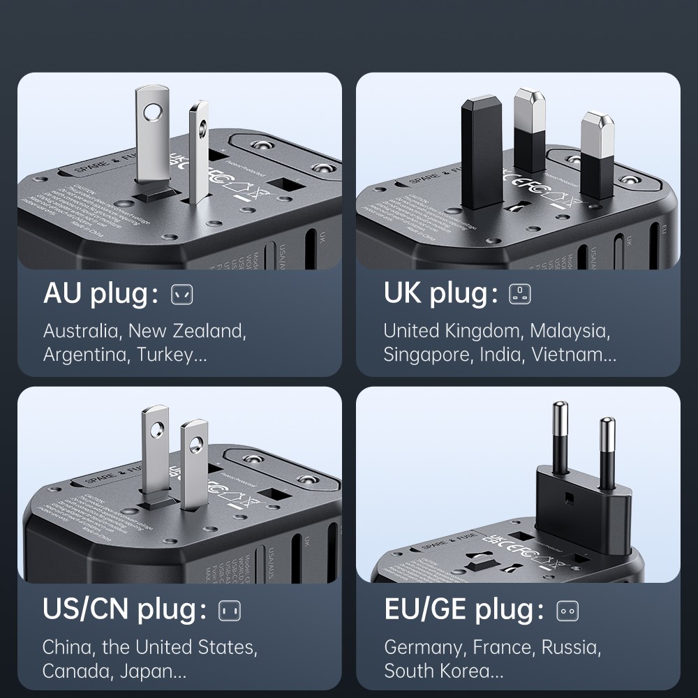 MCDODO Mcdodo 20W PD Reseadapter 2x USB-A 1x USB-C Svart - Teknikhallen.se