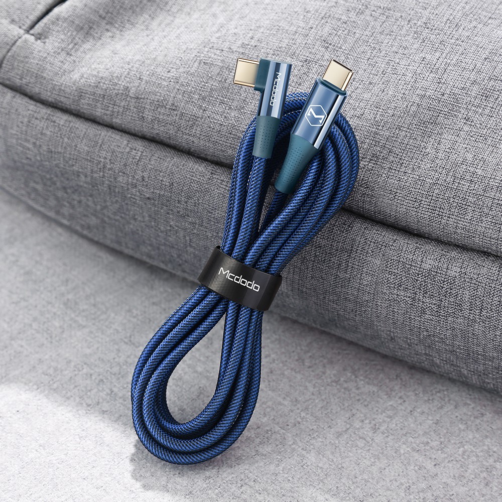 MCDODO Mcdodo 1.2m 100W USB-C/USB-C Elbow Laddkabel Bl - Teknikhallen.se