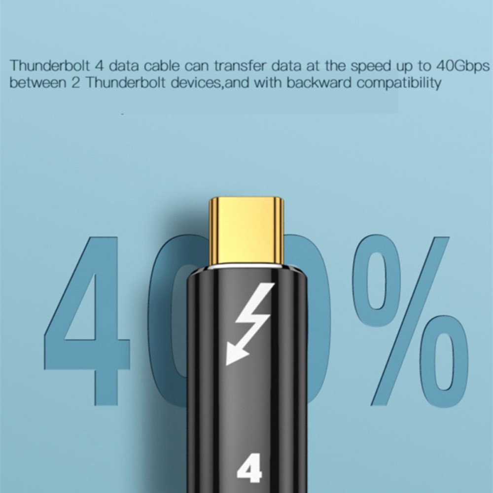  Thunderbolt 4 Kabel 1m USB-C 100W 8K 60Hz PD Svart - Teknikhallen.se