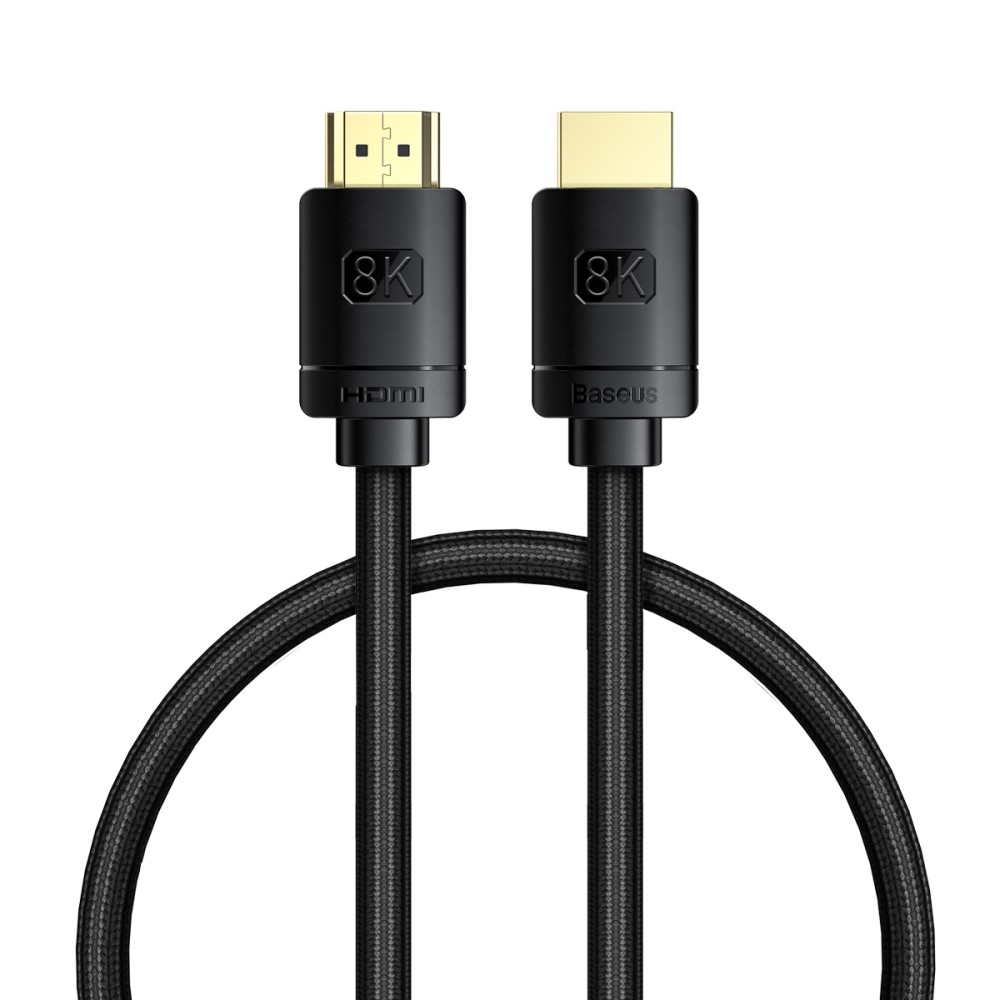 BASEUS Baseus 50cm 8K HD 60Hz HDMI - HDMI Nylon Kabel Svart - Teknikhallen.se