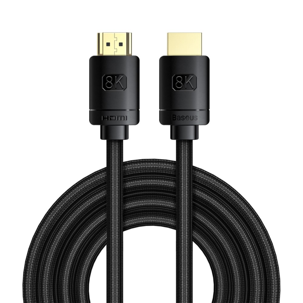 BASEUS Baseus 3m 8K 60Hz HD HDMI - HDMI 2.1 Nylon Kabel Svart - Teknikhallen.se