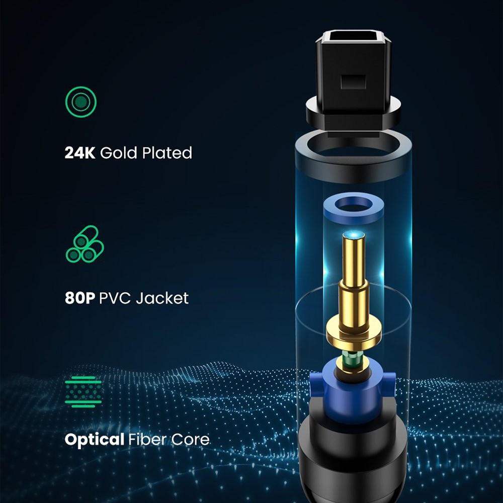 UGREEN UGREEN 2m Optisk Ljudkabel Toslink Svart - Teknikhallen.se