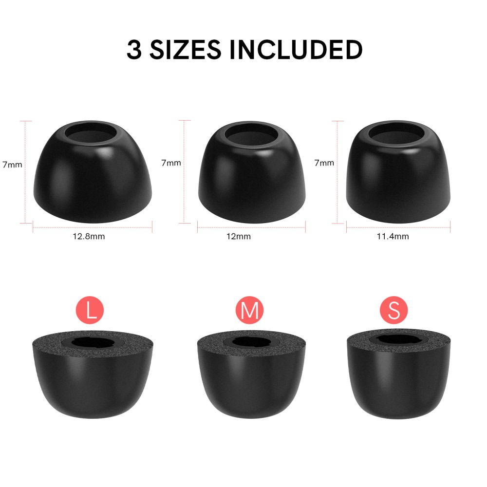  3-PACK Öronpluggar / Earbuds Galaxy Buds Pro/Buds Pro 2 Svart - Teknikhallen.se