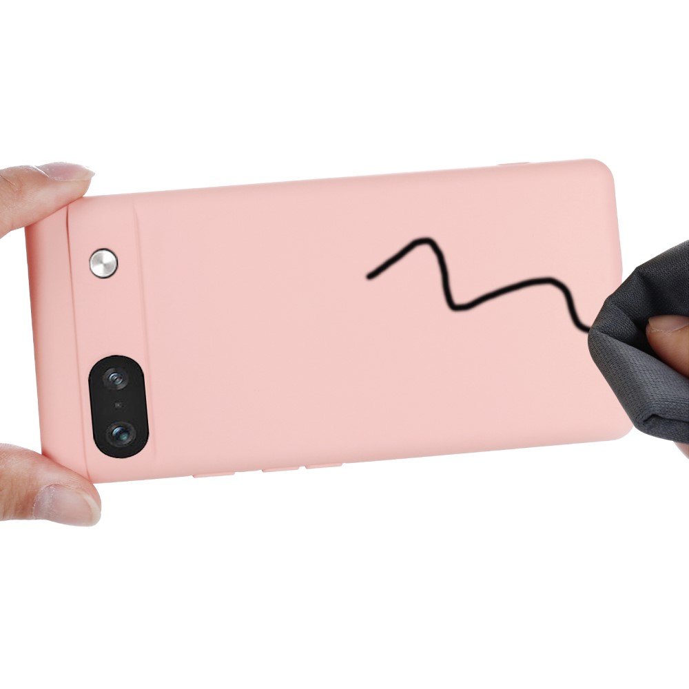  Google Pixel 7A Skal Liquid Silikon Med Strap Rosa - Teknikhallen.se