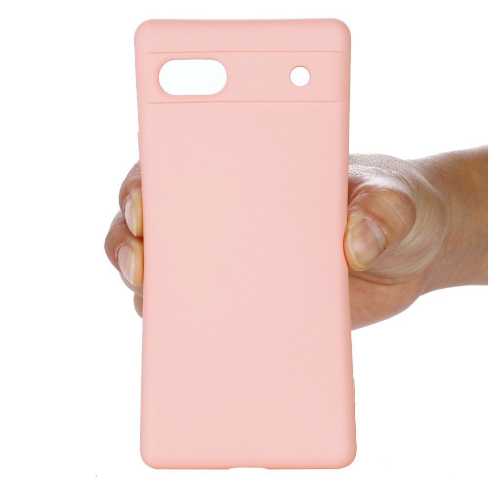  Google Pixel 7A Skal Liquid Silikon Med Strap Rosa - Teknikhallen.se