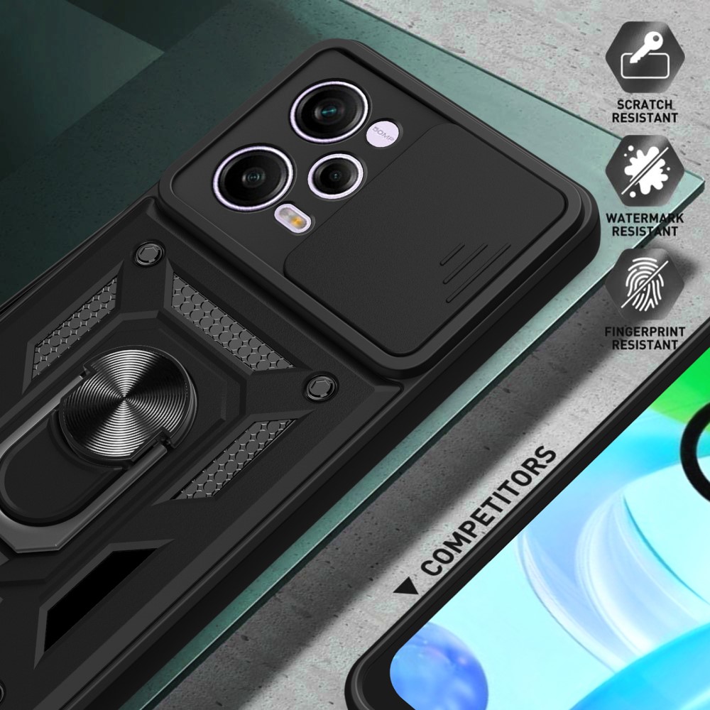  Xiaomi Redmi Note 12 Pro 5G Skal CamShield Ring Hybrid Silver - Teknikhallen.se