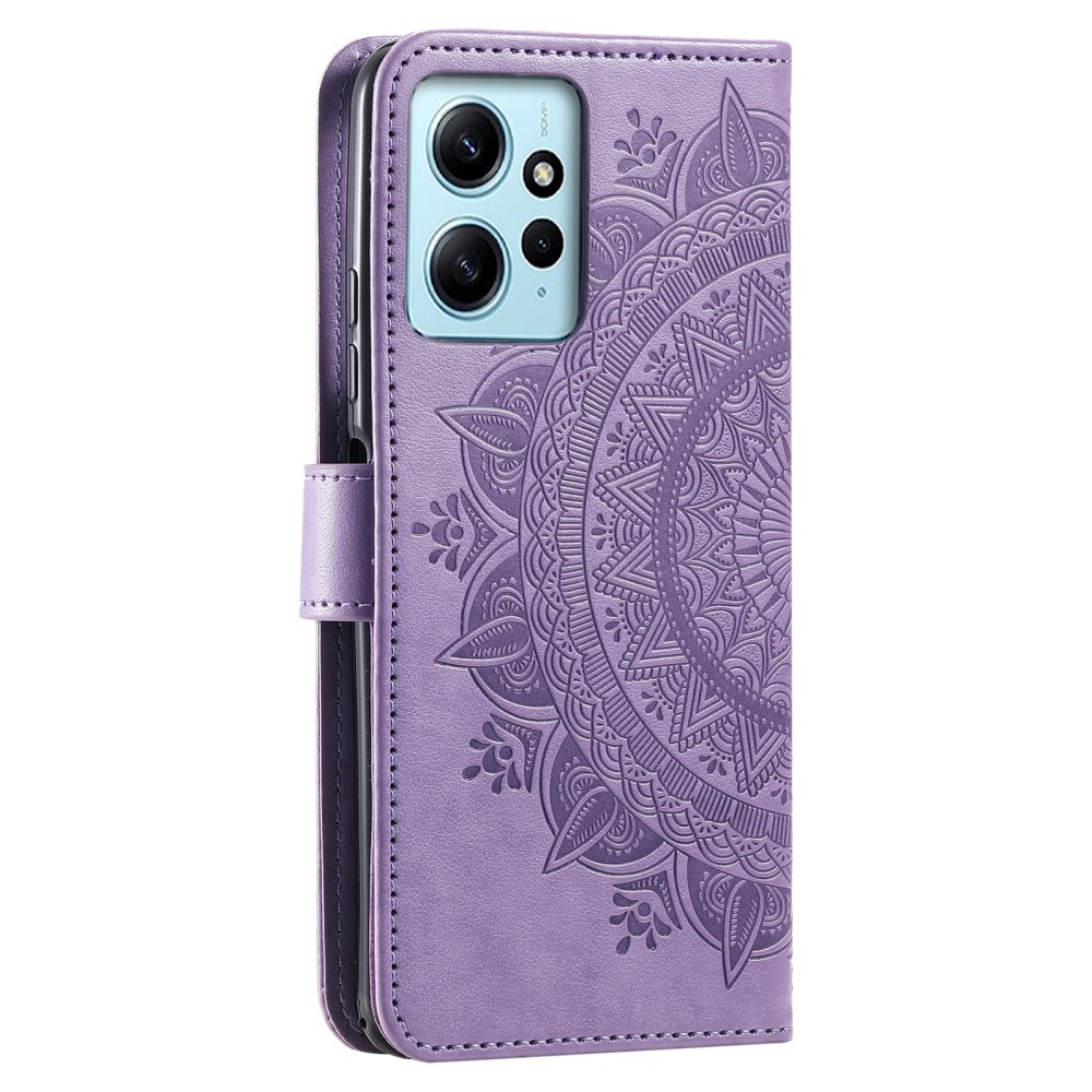  Xiaomi Redmi Note 12 4G Fodral Mandala Lder Lila - Teknikhallen.se