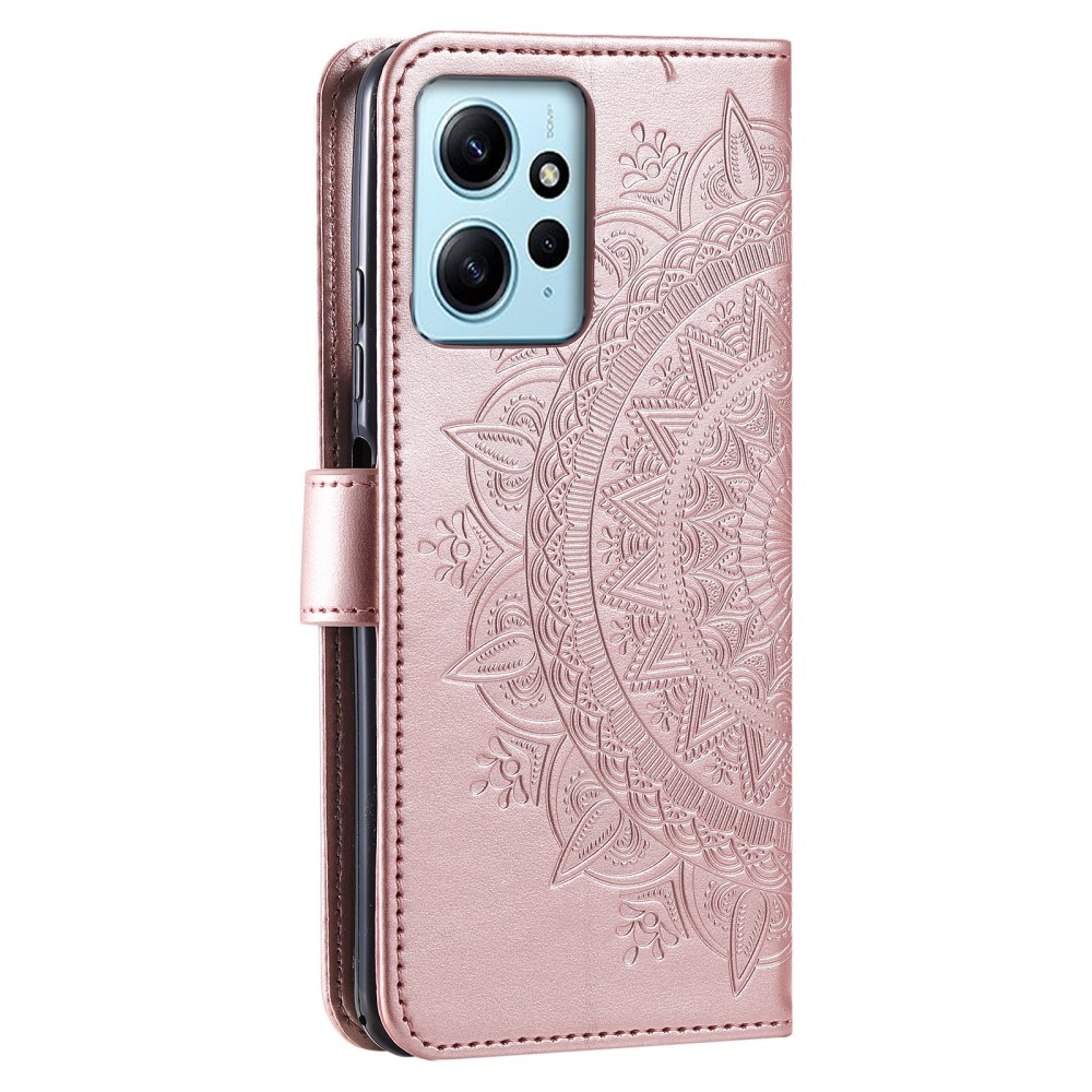  Xiaomi Redmi Note 12 4G Fodral Mandala Lder Rosguld - Teknikhallen.se