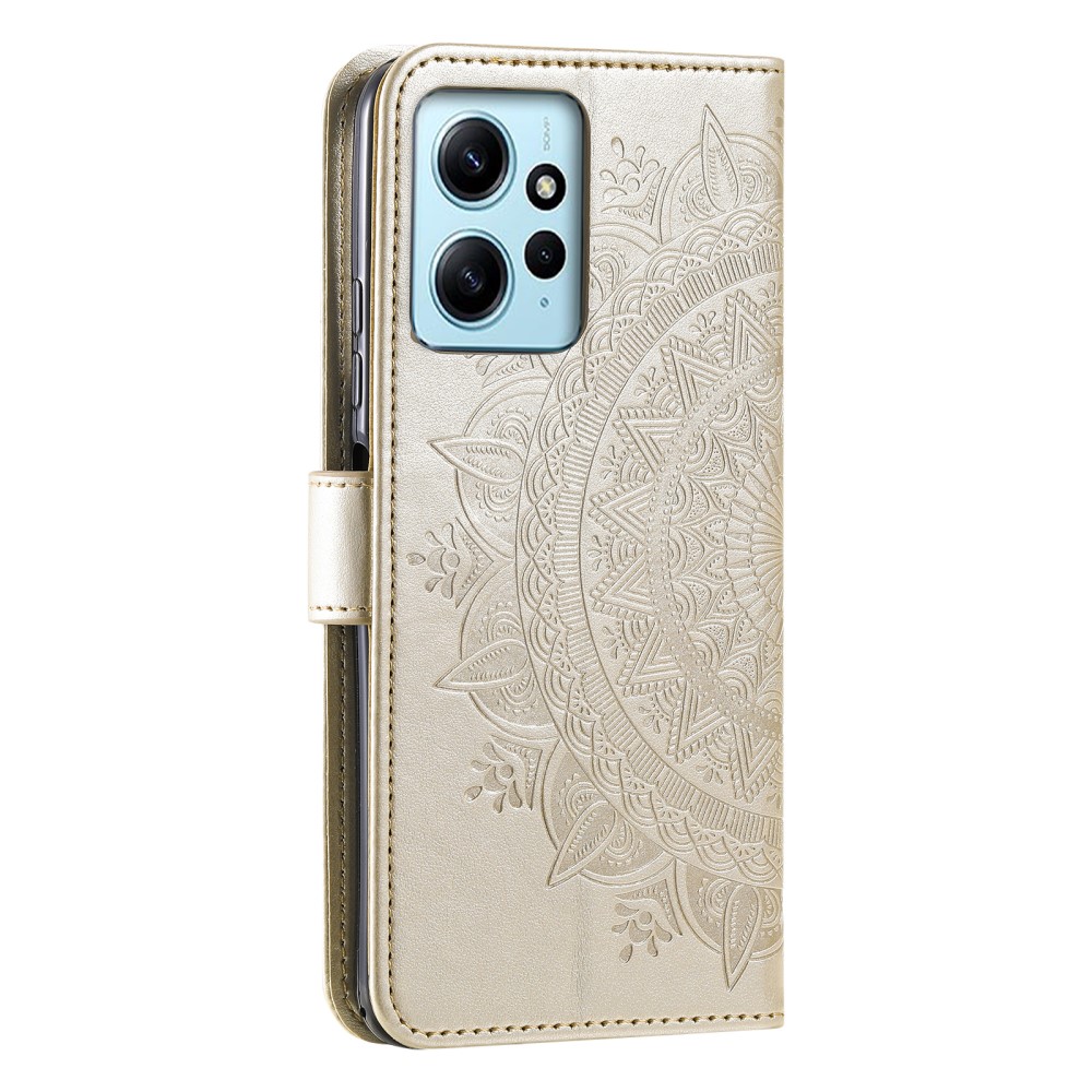  Xiaomi Redmi Note 12 4G Fodral Mandala Läder Guld - Teknikhallen.se