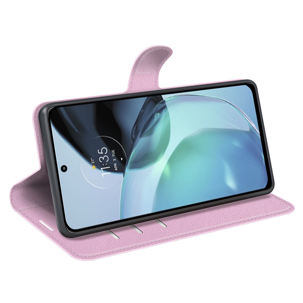  Google Pixel 7A Fodral Litchi Textur Läder Ljus Rosa - Teknikhallen.se