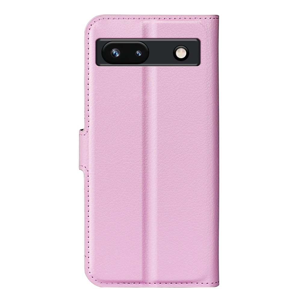  Google Pixel 7A Fodral Litchi Textur Läder Ljus Rosa - Teknikhallen.se