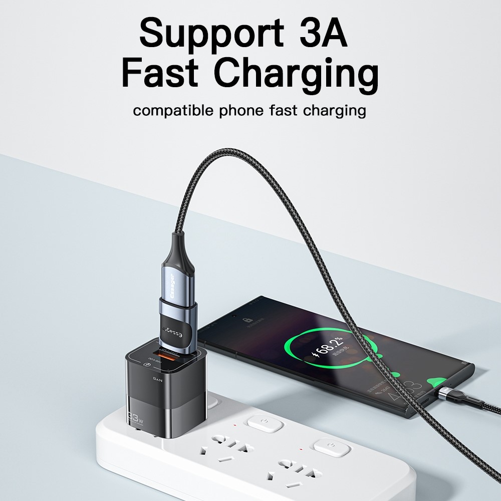 ESSAGER ESSAGER USB-C Hona till USB-A 3.0 Adapter, 5Gbps Bl - Teknikhallen.se