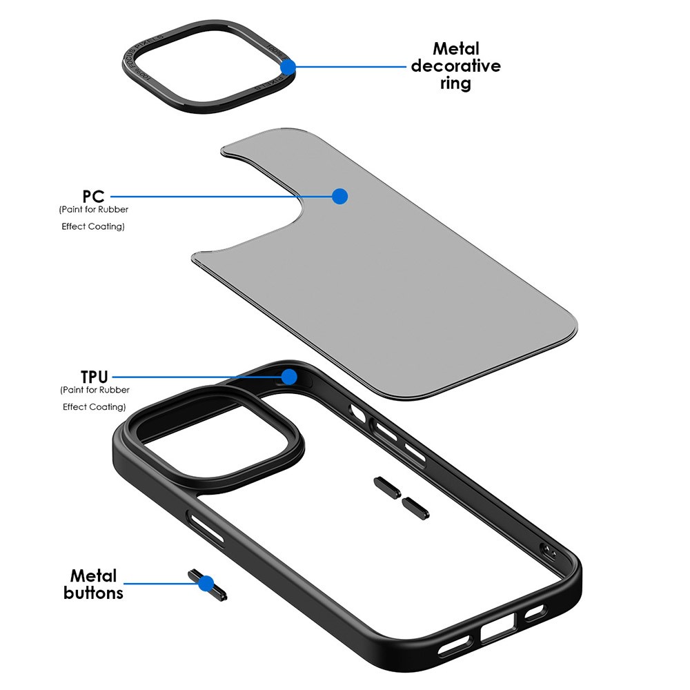  iPhone 12 / 12 Pro Skal Classic Hybrid Matt Svart - Teknikhallen.se