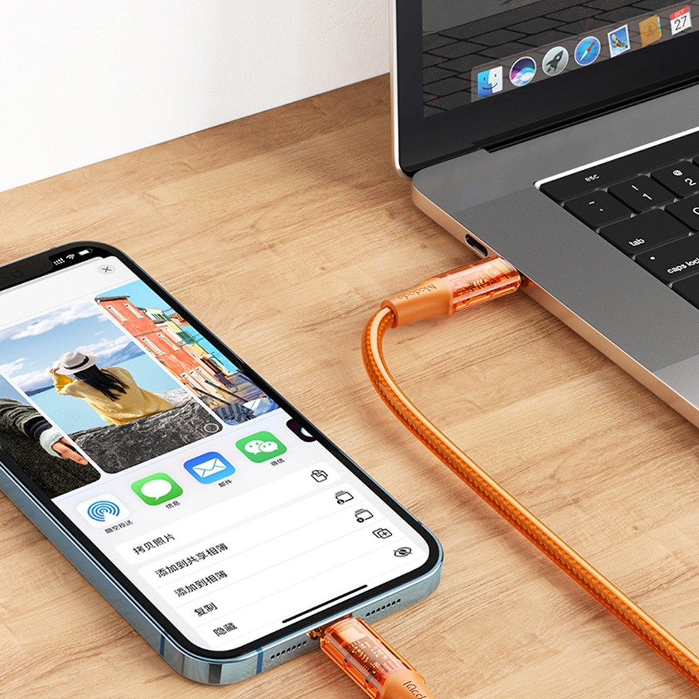 MCDODO Mcdodo 1.2m 36W PD USB-C - Lightning Kabel Orange - Teknikhallen.se