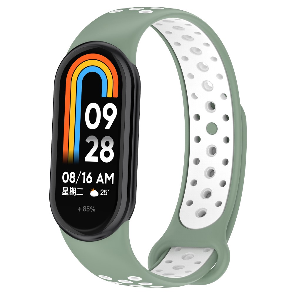  Xiaomi Smart Band 8 Träningsarmband Dual-Color Grön/Vit - Teknikhallen.se