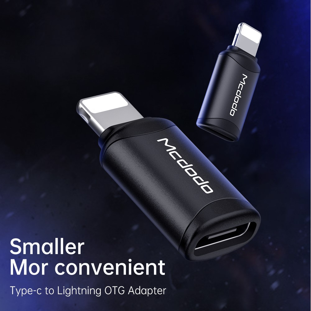 MCDODO Mcdodo USB-C Hona - Lightning Hane Adapter Svart - Teknikhallen.se