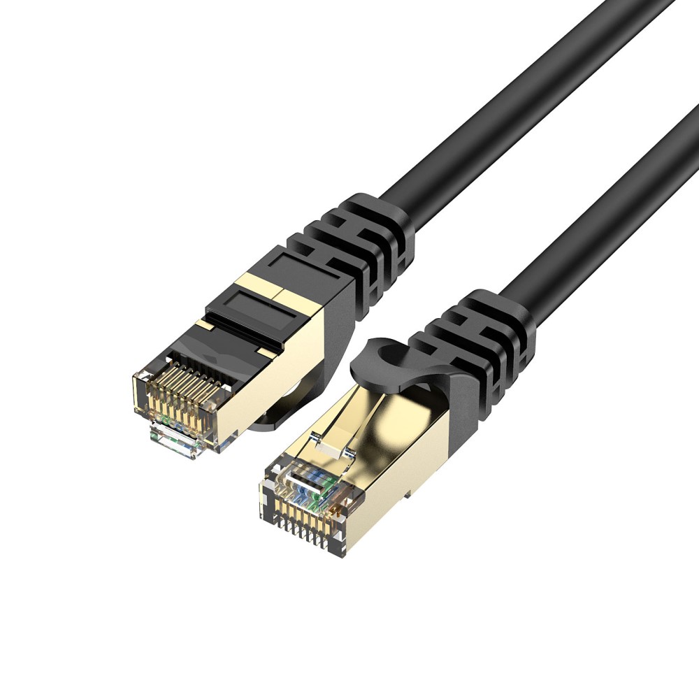  2m Cat8 40Gbps RJ45 STP-ntverkskabel Svart - Teknikhallen.se