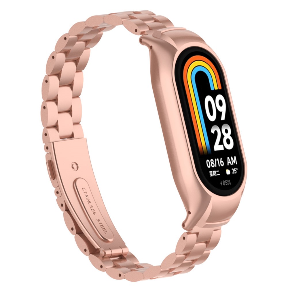  Lyxigt Metallarmband Armband Xiaomi Smart Band 8 Rosguld - Teknikhallen.se