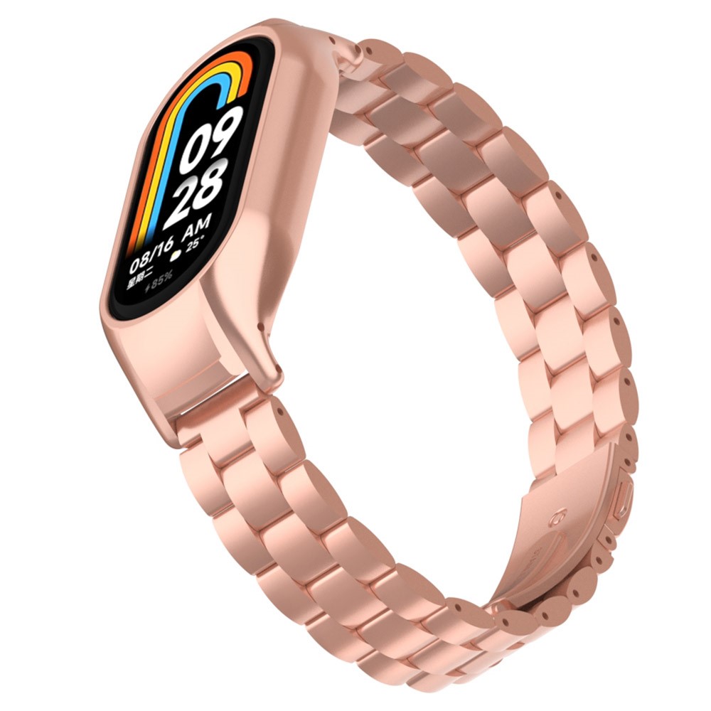  Lyxigt Metallarmband Armband Xiaomi Smart Band 8 Roséguld - Teknikhallen.se