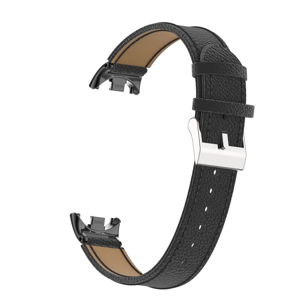  Äkta Läder Litchi Armband Xiaomi Smart Band 8 Svart - Teknikhallen.se