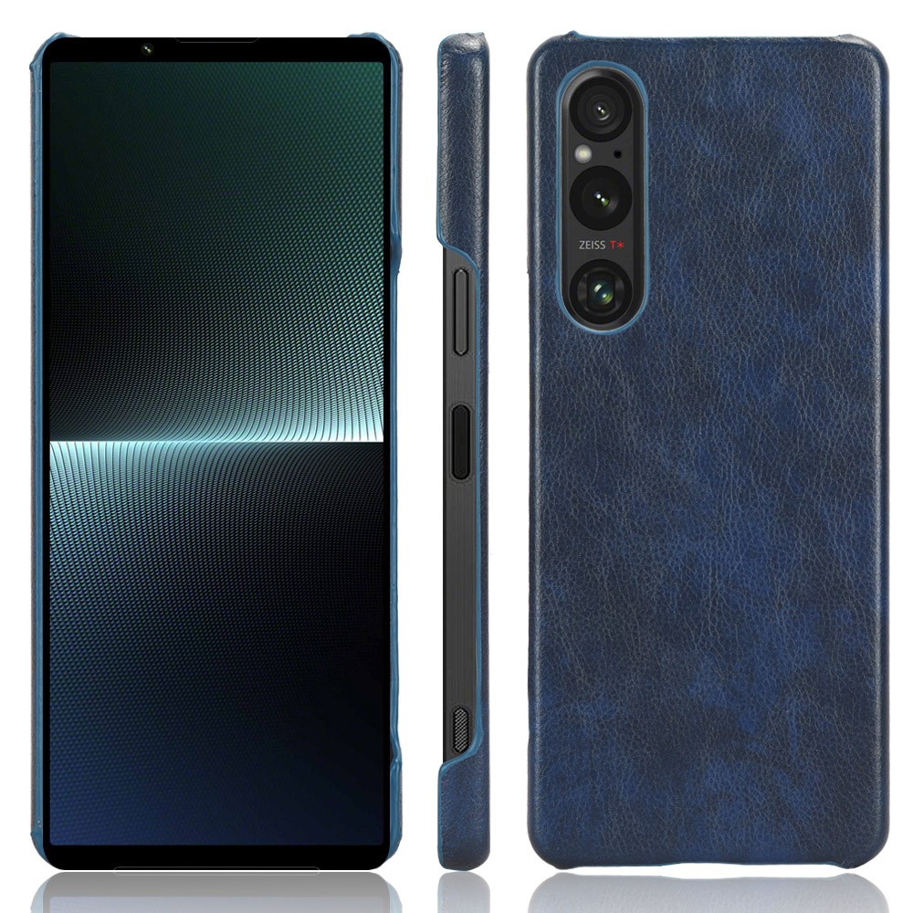  Sony Xperia 1 V Skal Slim Läder Blå - Teknikhallen.se