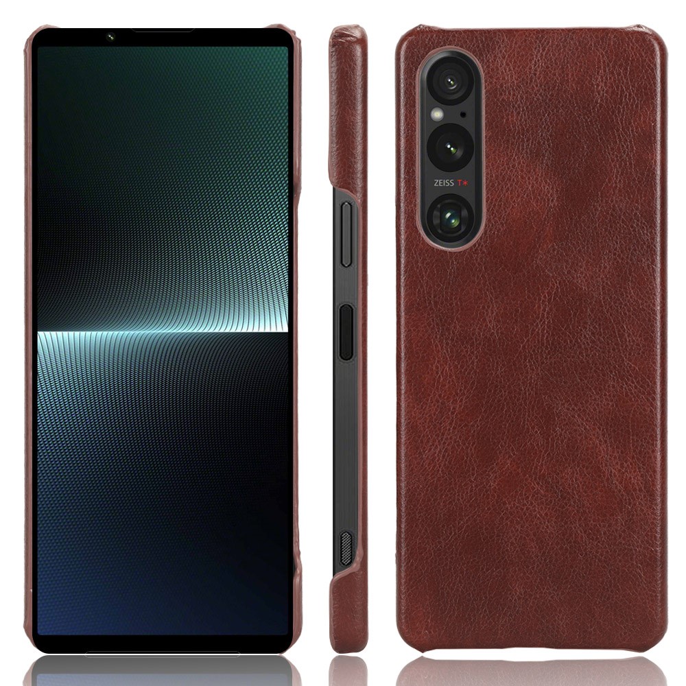  Sony Xperia 1 V Skal Slim Läder Brun - Teknikhallen.se