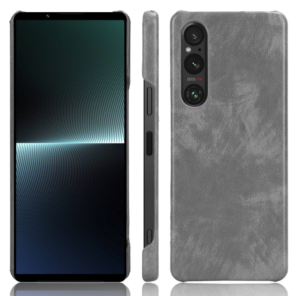  Sony Xperia 1 V Skal Slim Läder Grå - Teknikhallen.se