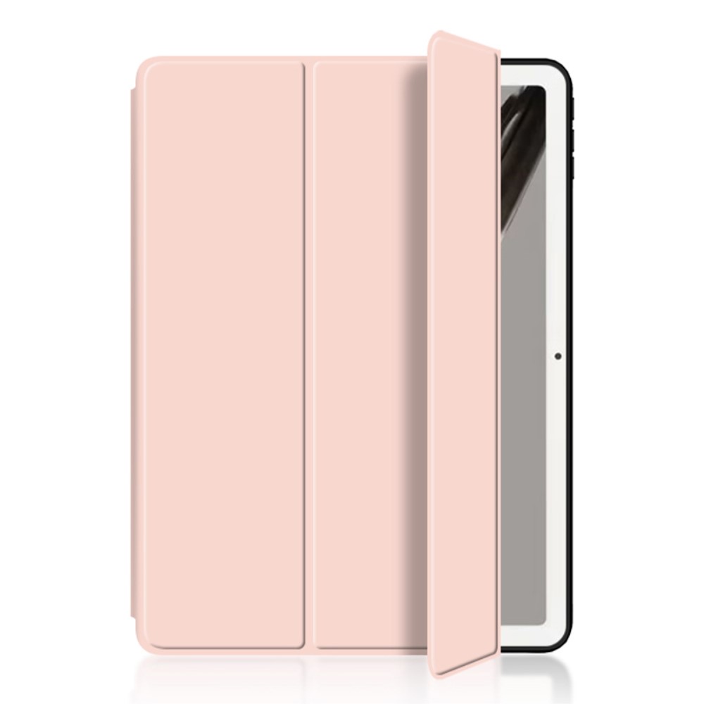  Google Pixel Tablet Fodral Tri-Fold Läder Ljus Rosa - Teknikhallen.se